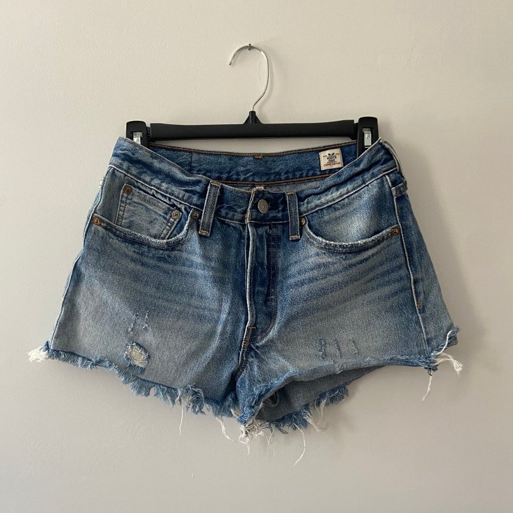 Levi's Distressed High-Waisted Denim Shorts (Sz. 27)